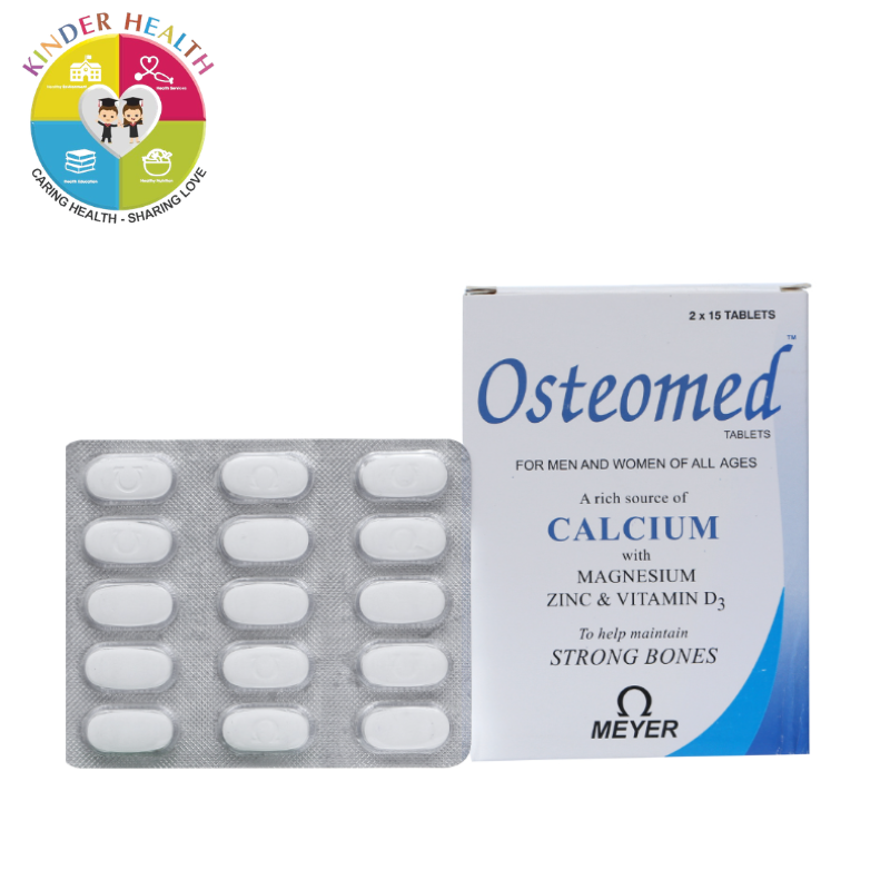 OSTEOMED MEYER BỔ SUNG CALCI, MAGNE, KẼM , VITAMIN D3 (2 VỈ X 15 VIÊN)