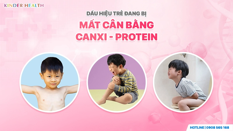 Trẻ gầy gò, đau nhức khớp gối và táo bón là dấu hiệu cảnh báo tình trạng mất cân bằng canxi và protein.