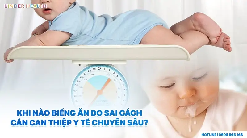 Dấu hiệu trẻ ăn dặm sai cách cần can thiệp y khoa: sụt cân liên tục trên 2 tháng, tiêu chảy kéo dài trên 3 ngày, nôn ói liên tục