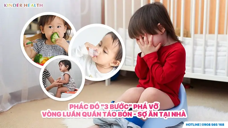 Phác đồ đa mô thức 3 bước trị táo bón cho trẻ không lạm dụng thuốc thụt