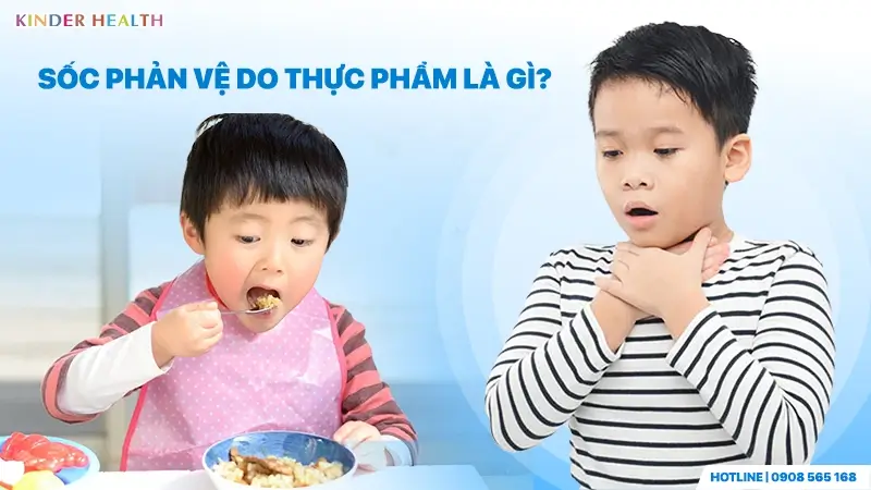 Minh họa biểu hiện khó thở, chẹn cổ họng để giải đáp phản ứng phản vệ do thực phẩm là gì ở trẻ em.