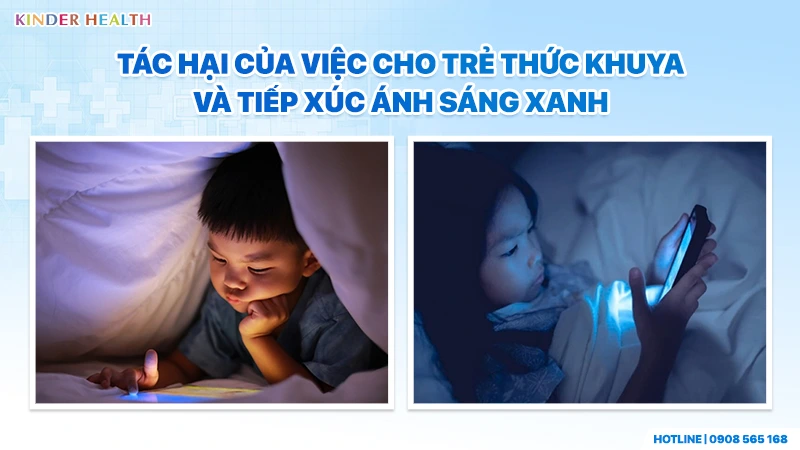 Giấc Ngủ Vàng Cho Bé: Bí Quyết Tối Ưu Hormone Tăng Trưởng Và Phát Triển Chiều Cao 2 Trẻ em sử dụng điện thoại trong bóng tối làm rõ tác hại của việc thức khuya và tiếp xúc ánh sáng xanh.