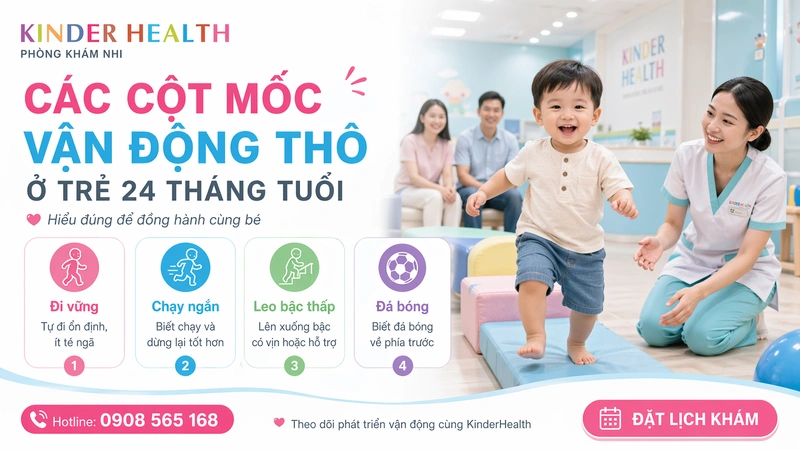 Các cột mốc vận động thô ở trẻ 2 tuổi
