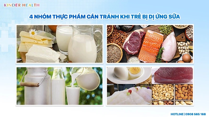 Chuyên gia dinh dưỡng KinderHealth liệt kê các nhóm thực phẩm dễ gây dị ứng chéo với đạm sữa bò