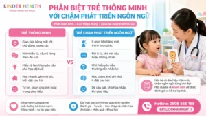 Bác sĩ nhi khoa tư vấn cho phụ huynh và bé về cách phân biệt trẻ thông minh với chậm phát triển ngôn ngữ