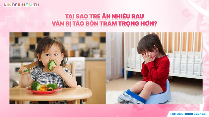 Chế Độ Ăn Cho Trẻ Bị Táo Bón: Phác Đồ Dinh Dưỡng Khoa Học Giúp Làm Mềm Phân Tự Nhiên 2 Tại sao trẻ ăn nhiều rau vẫn bị táo bón trầm trọng hơn?