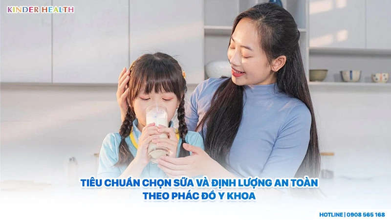 KinderHealth cung cấp tiêu chuẩn chọn sữa và thiết lập định lượng sữa an toàn cho trẻ em mỗi ngày