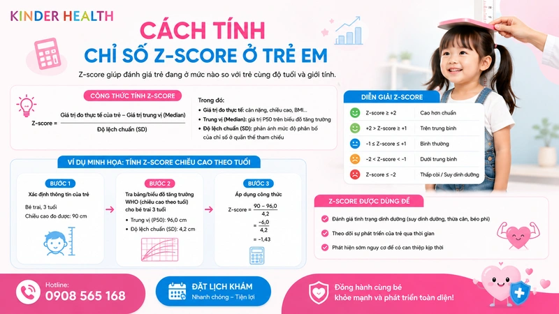 Cách tính chỉ số Z-score ở trẻ em: Hướng dẫn từ toán học đến thực hành lâm sàng chuẩn WHO