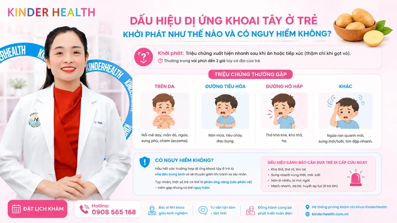 Dấu hiệu dị ứng khoai tây ở trẻ khởi phát như thế nào và có nguy hiểm không?