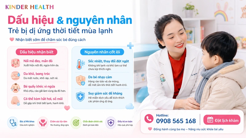 Dấu hiệu và nguyên nhân khiến trẻ bị dị ứng thời tiết mùa lạnh