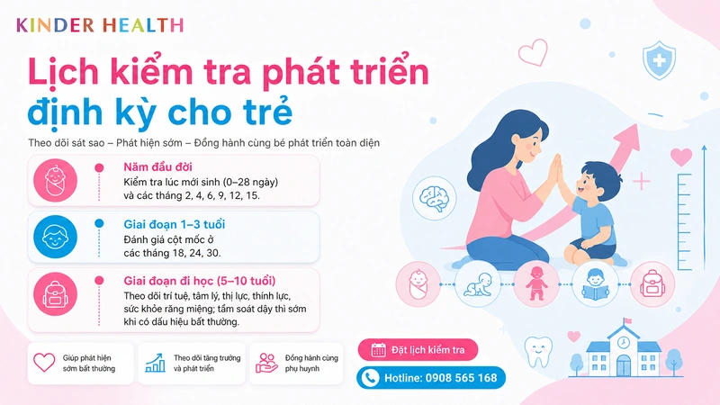 Lịch kiểm tra phát triển định kỳ cho trẻ