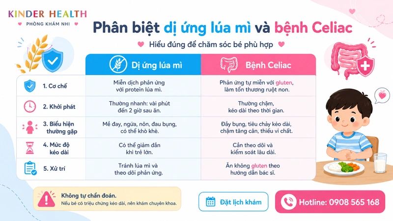 Phân biệt dị ứng lúa mì và bệnh Celiac