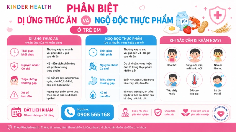 Phân biệt dị ứng thức ăn và ngộ độc thực phẩm ở trẻ em