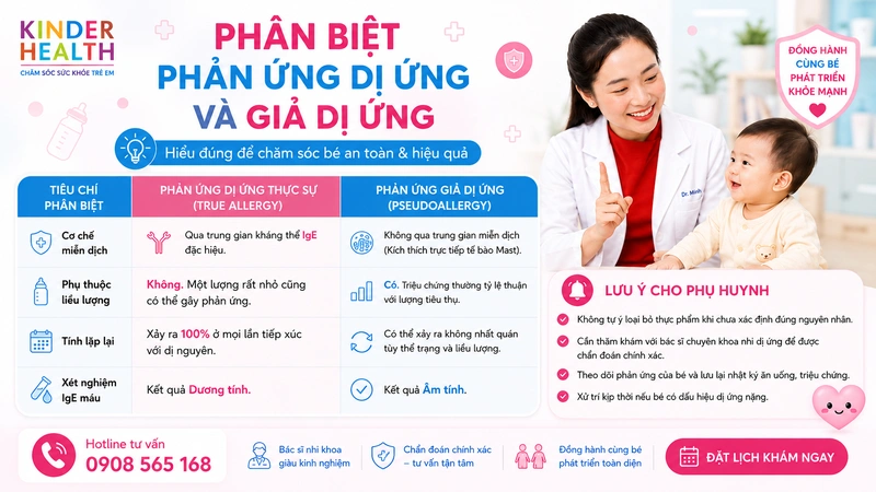 Phân biệt phản ứng dị ứng và giả dị ứng
