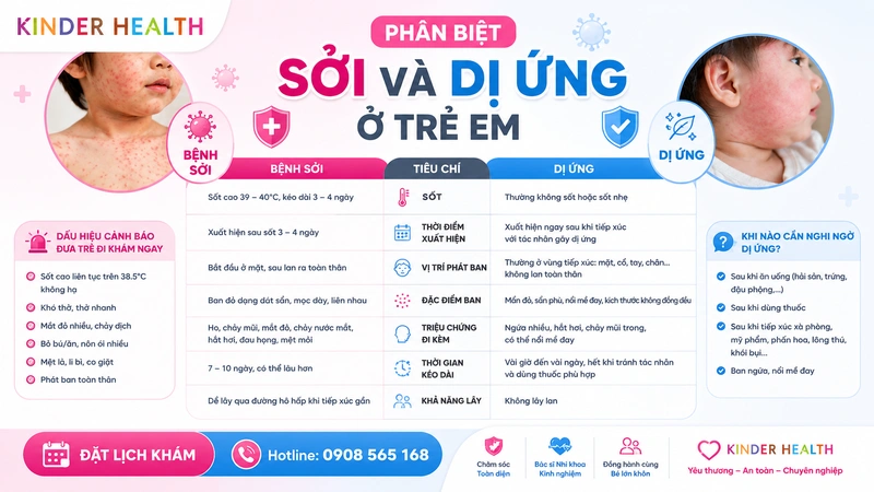 Phân Biệt Sởi Và Dị Ứng Ở Trẻ Em: Cách Nhận Diện Triệu Chứng Chuẩn Y Khoa Hạn Chế Sai Lầm Xử Trí