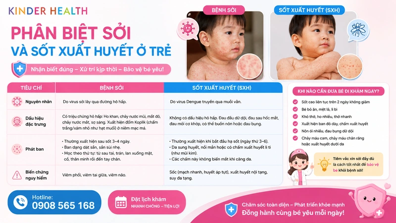 Phân Biệt Sởi Và Sốt Xuất Huyết Ở Trẻ: Dấu Hiệu Lâm Sàng Và Phác Đồ Dùng Thuốc Hạ Sốt An Toàn Tại Nhà
