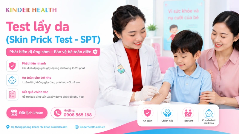 Xét Nghiệm Nào Phù Hợp Với Từng Loại Dị Ứng Ở Trẻ? Cách Hiểu Đúng Cho Phụ Huynh 3 Test lẩy da (Skin Prick Test - SPT)