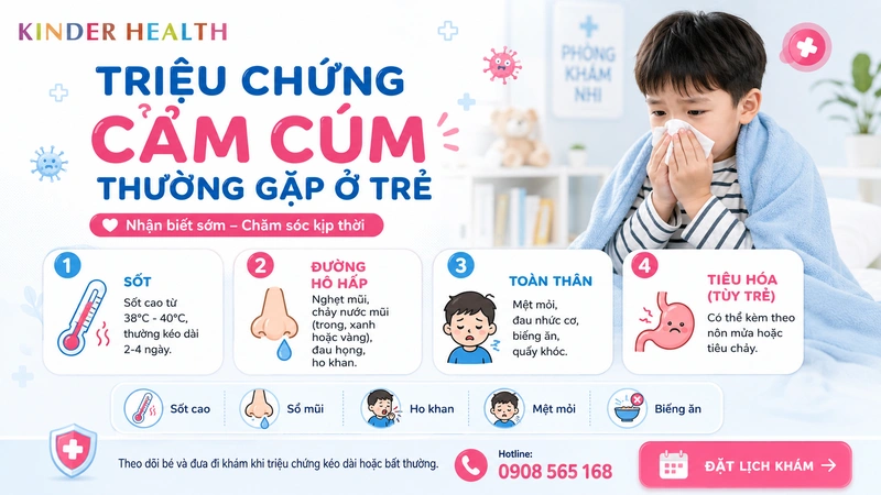 dấu hiệu và triệu chứng cảm cúm thường gặp ở trẻ