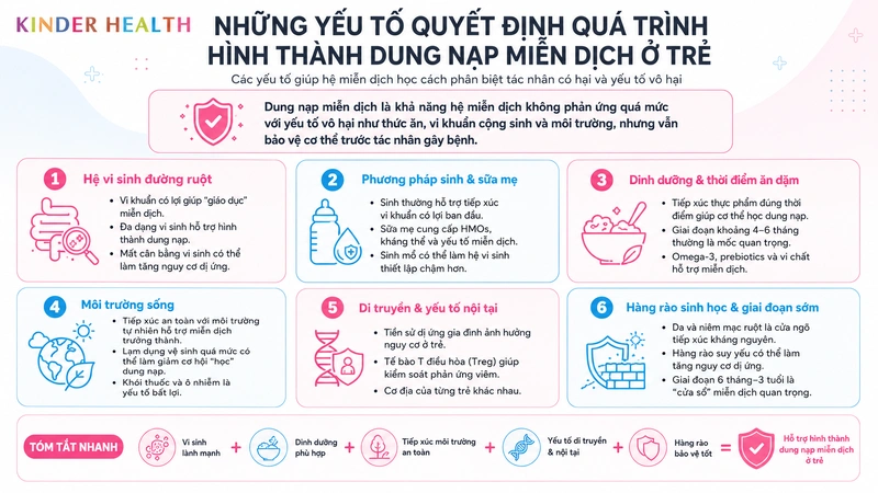 Những yếu tố quyết định quá trình hình thành dung nạp miễn dịch ở trẻ