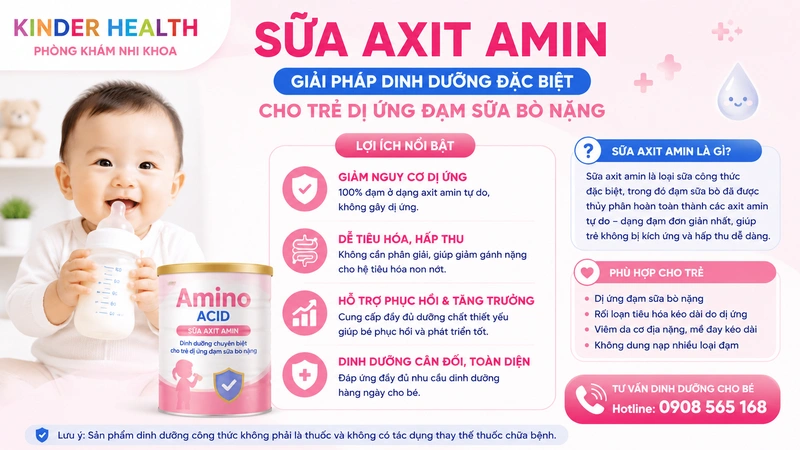 Sữa axit amin cho bé dị ứng nặng: Vũ khí tối hậu và phác đồ điều trị chuẩn y khoa