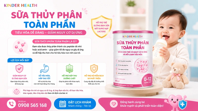 Sữa thủy phân toàn phần cho bé dị ứng: Hướng dẫn sử dụng và chuyển đổi chuẩn y khoa